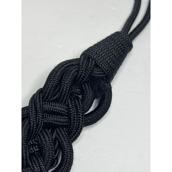 Vintage Black Braided Belt With Gold Medallions 80s 32" - Picture 5 of 7